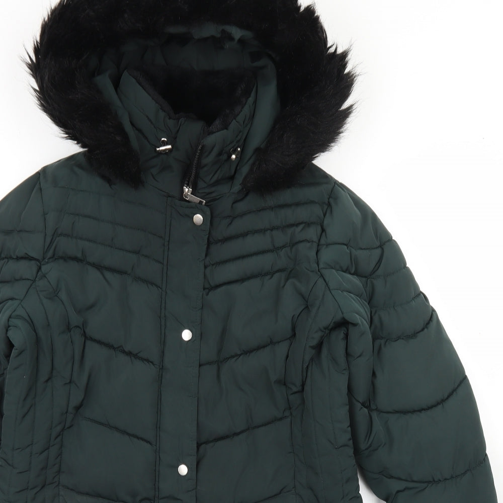 George Womens Green   Parka Coat Size 12  Zip
