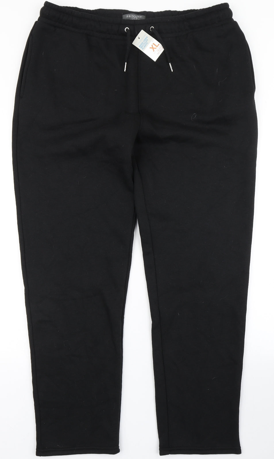 Primark Mens Black  Polyester Jogger Trousers Size XL L29 in Regular Drawstring