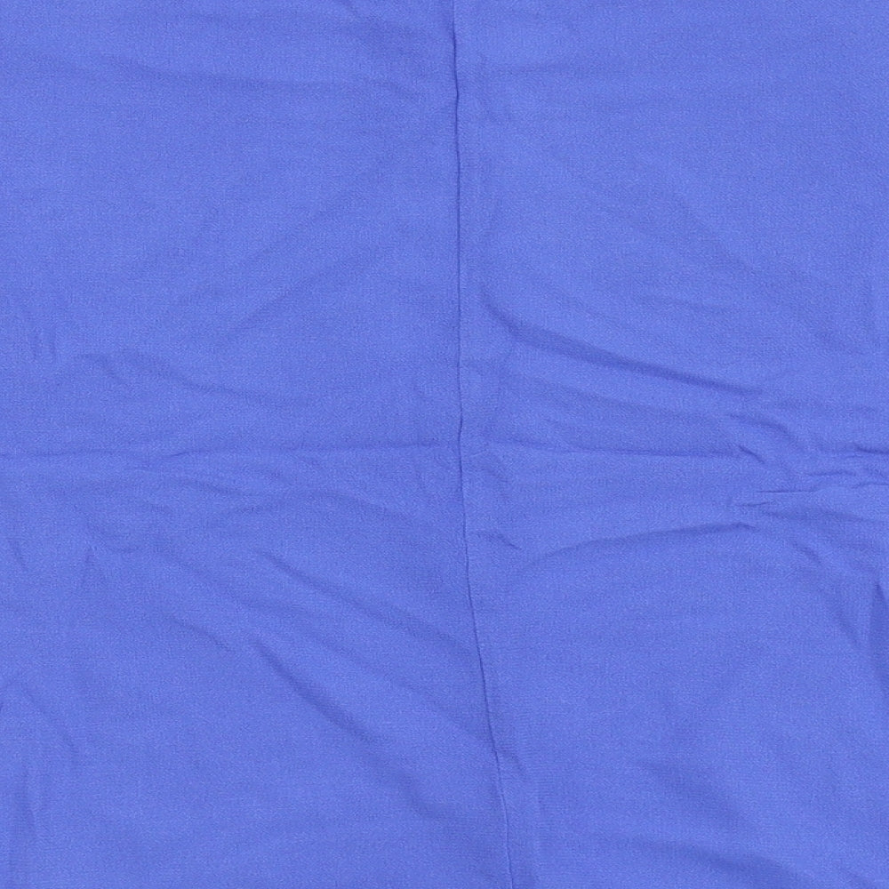 River Island Womens Blue  Viscose Basic Blouse Size 8 Round Neck - Cold Shoulder