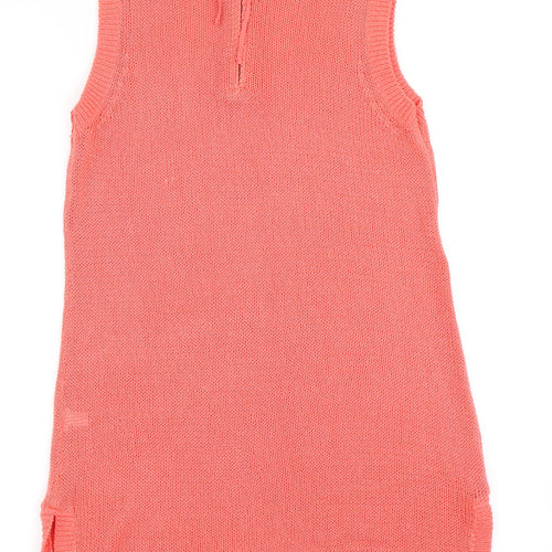 NEXT Womens Orange  Polyester Basic T-Shirt Size 10 Round Neck