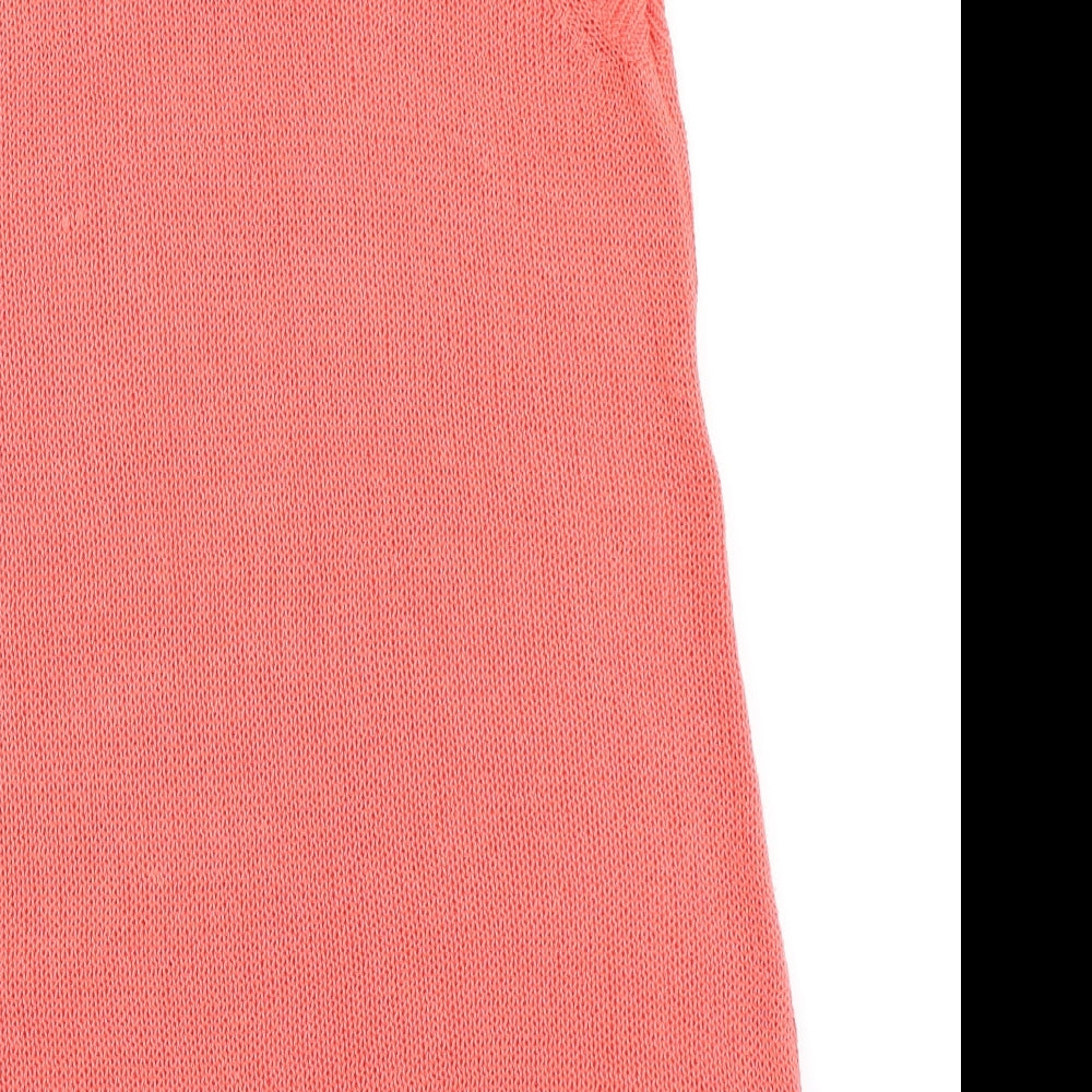 NEXT Womens Orange  Polyester Basic T-Shirt Size 10 Round Neck