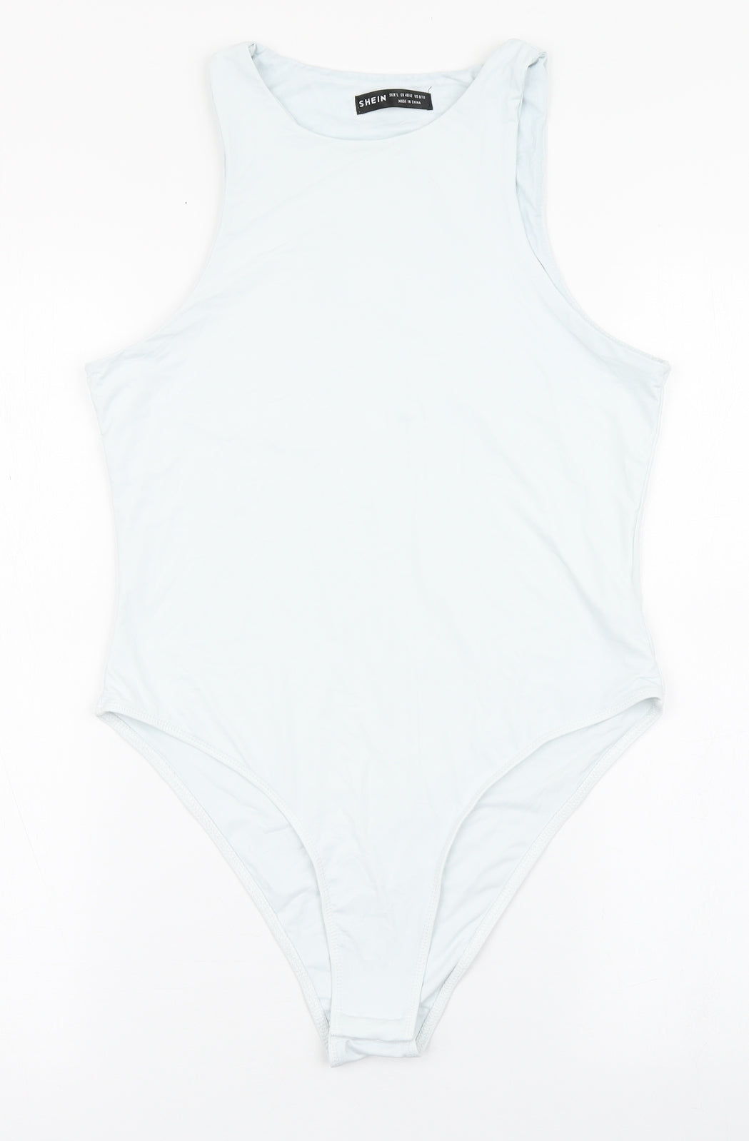 SheIn Womens Blue  Polyimide Bodysuit One-Piece Size L  Snap