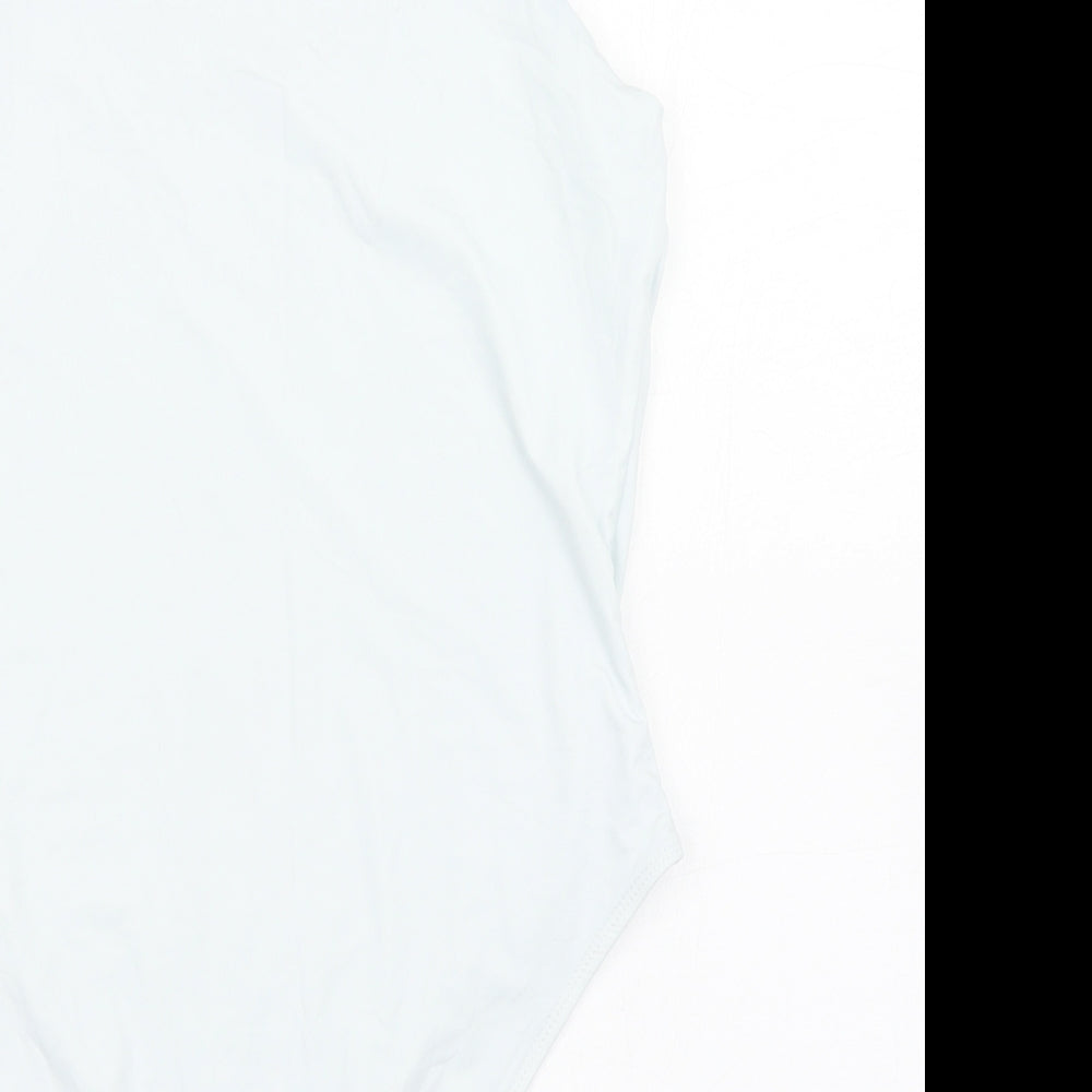 SheIn Womens Blue  Polyimide Bodysuit One-Piece Size L  Snap