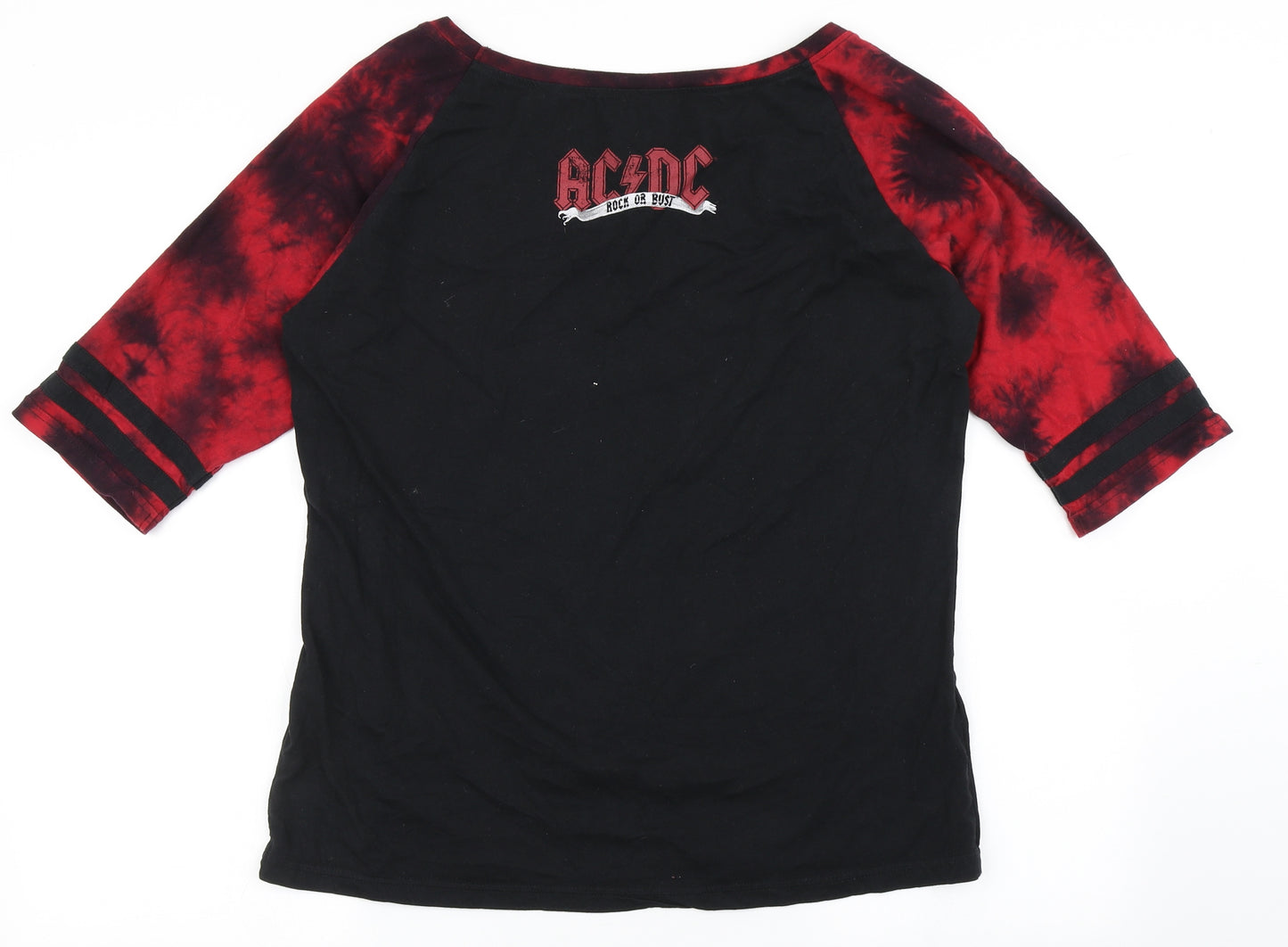EMP Womens Black  100% Cotton Basic T-Shirt Size L Round Neck - ACDC