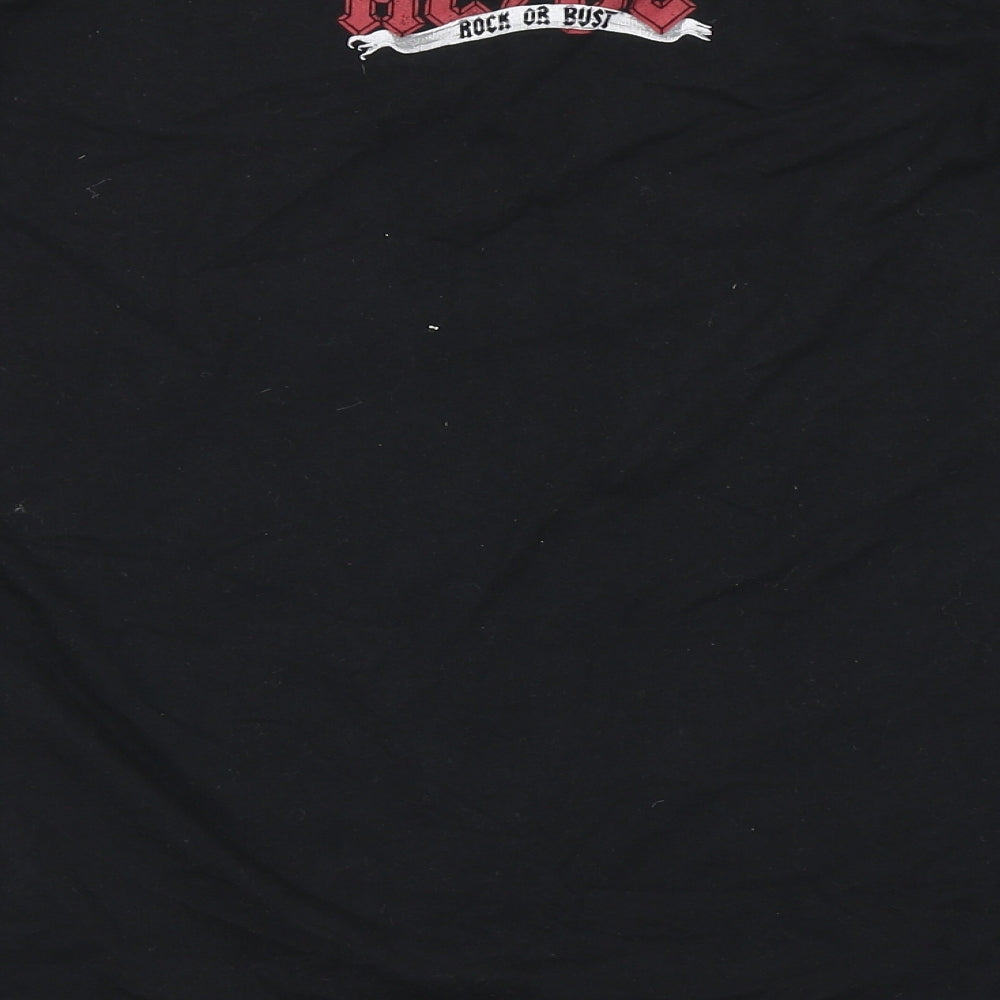 EMP Womens Black  100% Cotton Basic T-Shirt Size L Round Neck - ACDC