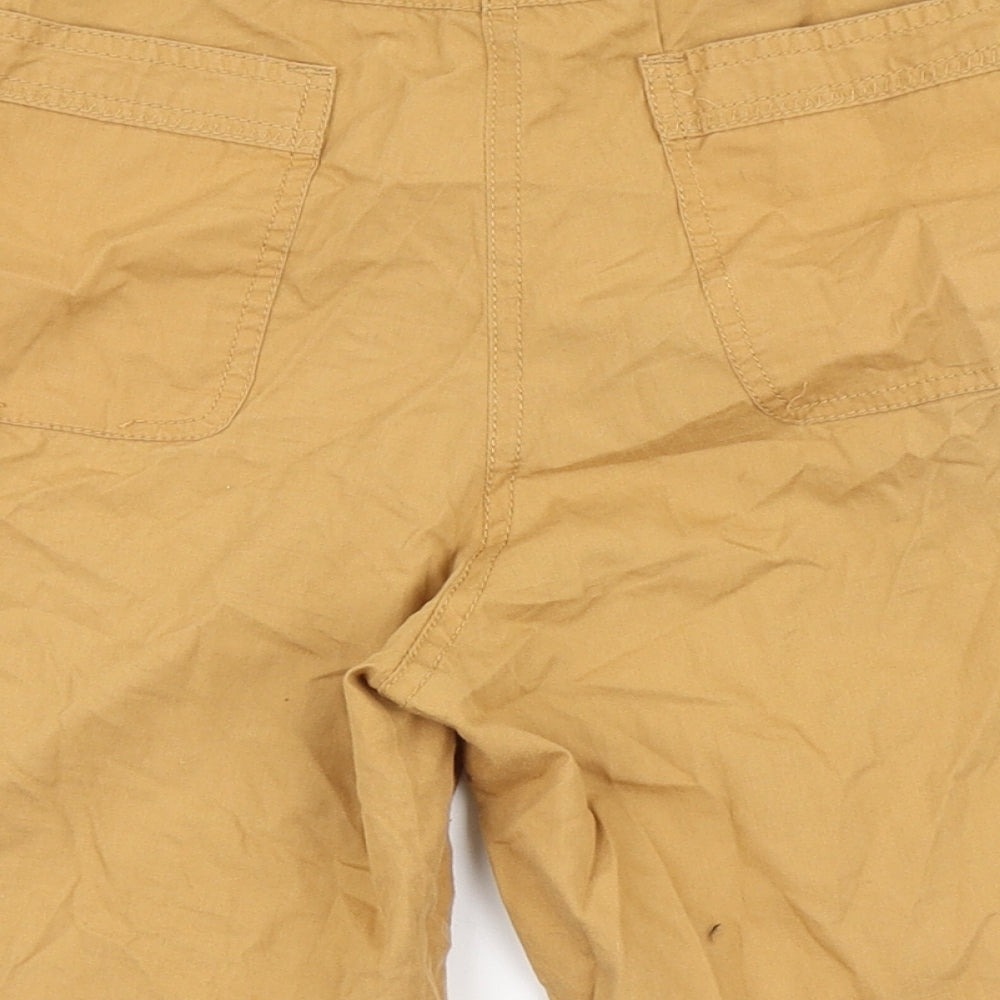 Very Womens Brown  100% Cotton Bermuda Shorts Size 12 L7.5 in Regular Button