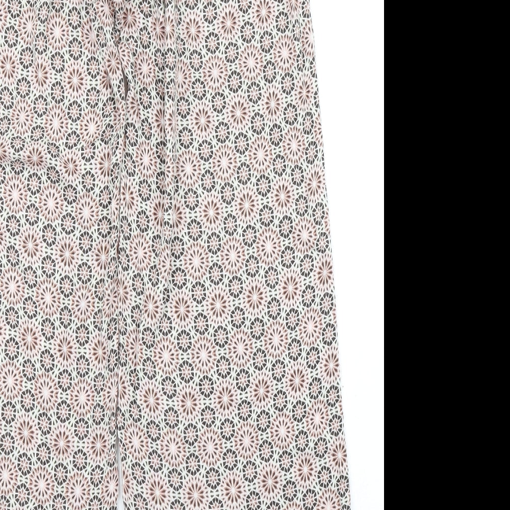 Principles Womens Pink Geometric Viscose Trousers  Size 10 L30 in Regular