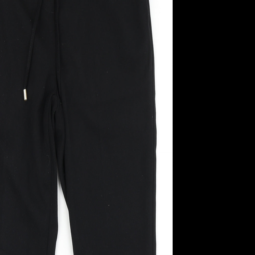 F&F Womens Black  Polyester Trousers  Size 12 L23.5 in Regular Drawstring