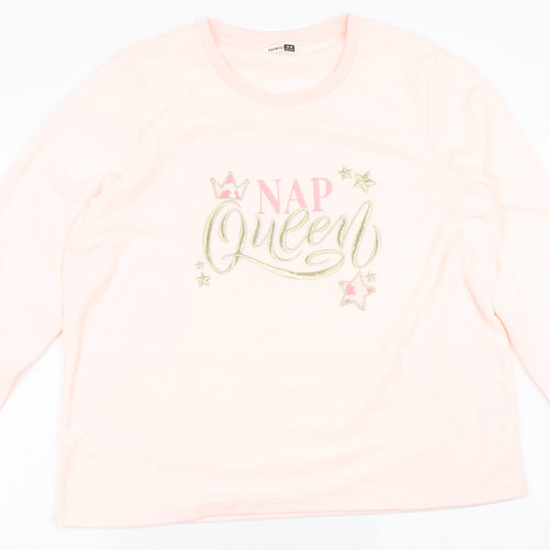 Pep&Co Womens Pink Solid Polyester Top Pyjama Top Size 16   - Nap Queen