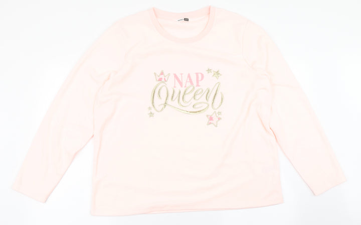 Pep&Co Womens Pink Solid Polyester Top Pyjama Top Size 16 - Nap Queen