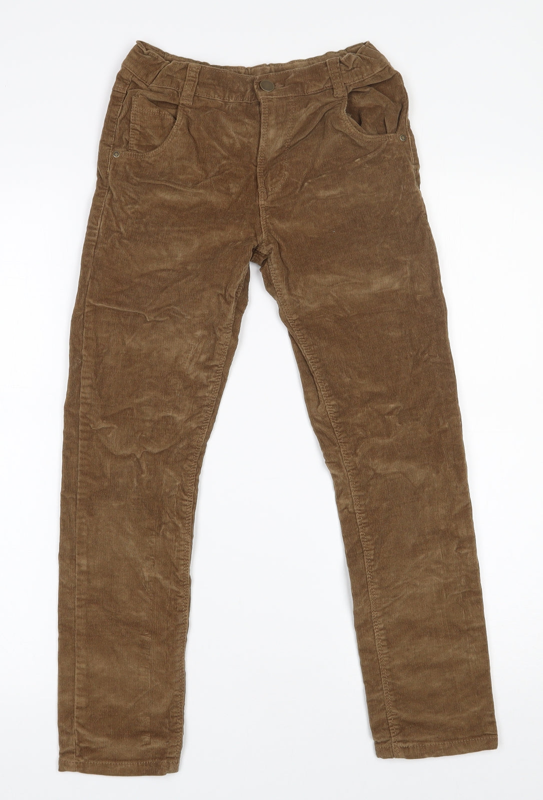 Dunnes Stores Boys Brown  Cotton Straight Jeans Size 10 Years  Regular Zip