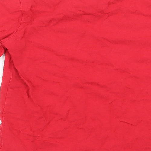 Next  Girls Red  100% Cotton Basic T-Shirt Size 5 Years Round Neck Pullover
