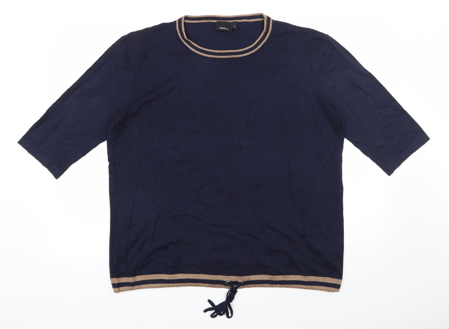 Next  Womens Blue Round Neck  Viscose Pullover Jumper Size 14