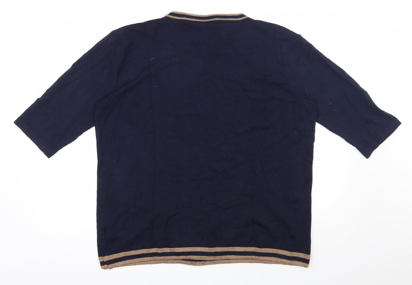 Next  Womens Blue Round Neck  Viscose Pullover Jumper Size 14