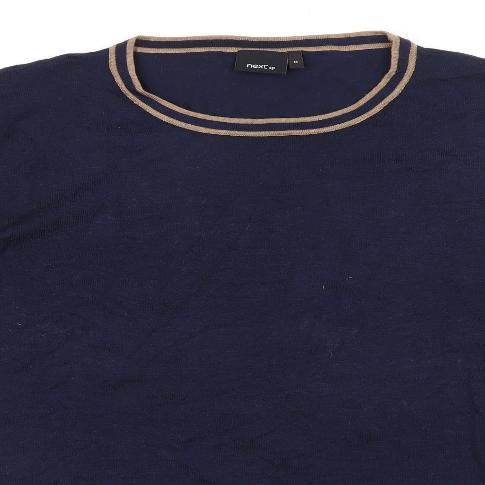 Next  Womens Blue Round Neck  Viscose Pullover Jumper Size 14