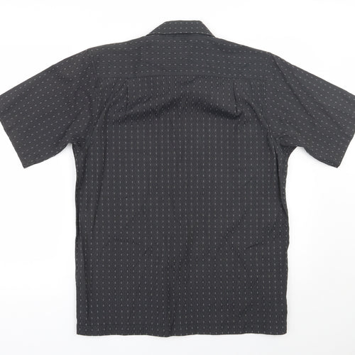 UrbanSpirit Mens Grey Geometric Polyester  Button-Up Size M Collared Button