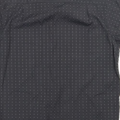 UrbanSpirit Mens Grey Geometric Polyester  Button-Up Size M Collared Button
