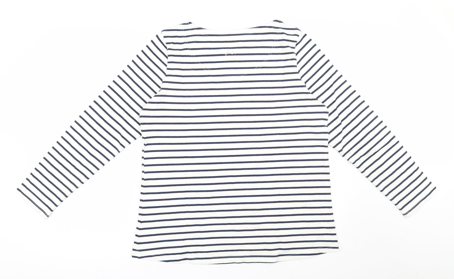 Joules Womens White Striped 100% Cotton Pullover Sweatshirt Size 16  Pullover - Star