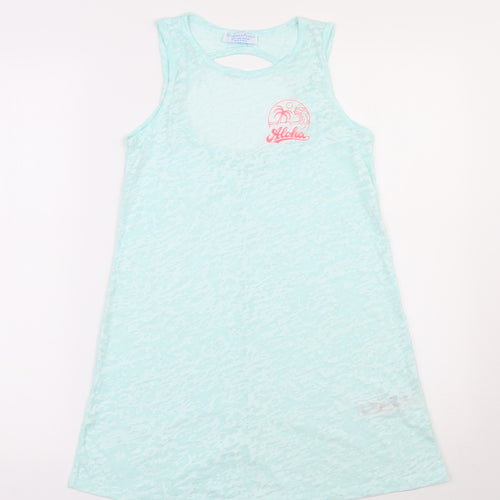 Primark Girls Green  Polyester Tunic Tank Size 10-11 Years Round Neck Pullover