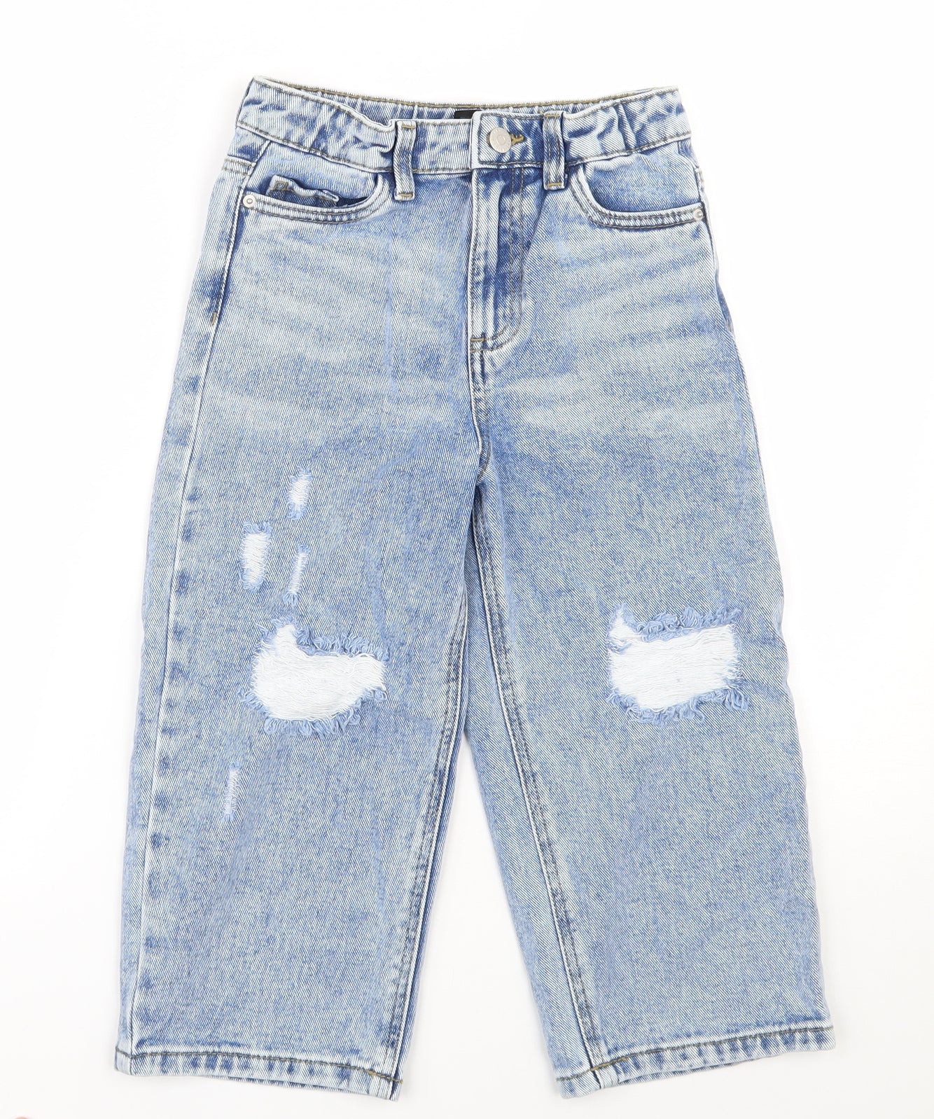 George  Girls Blue  100% Cotton Straight Jeans Size 7-8 Years  Regular Zip