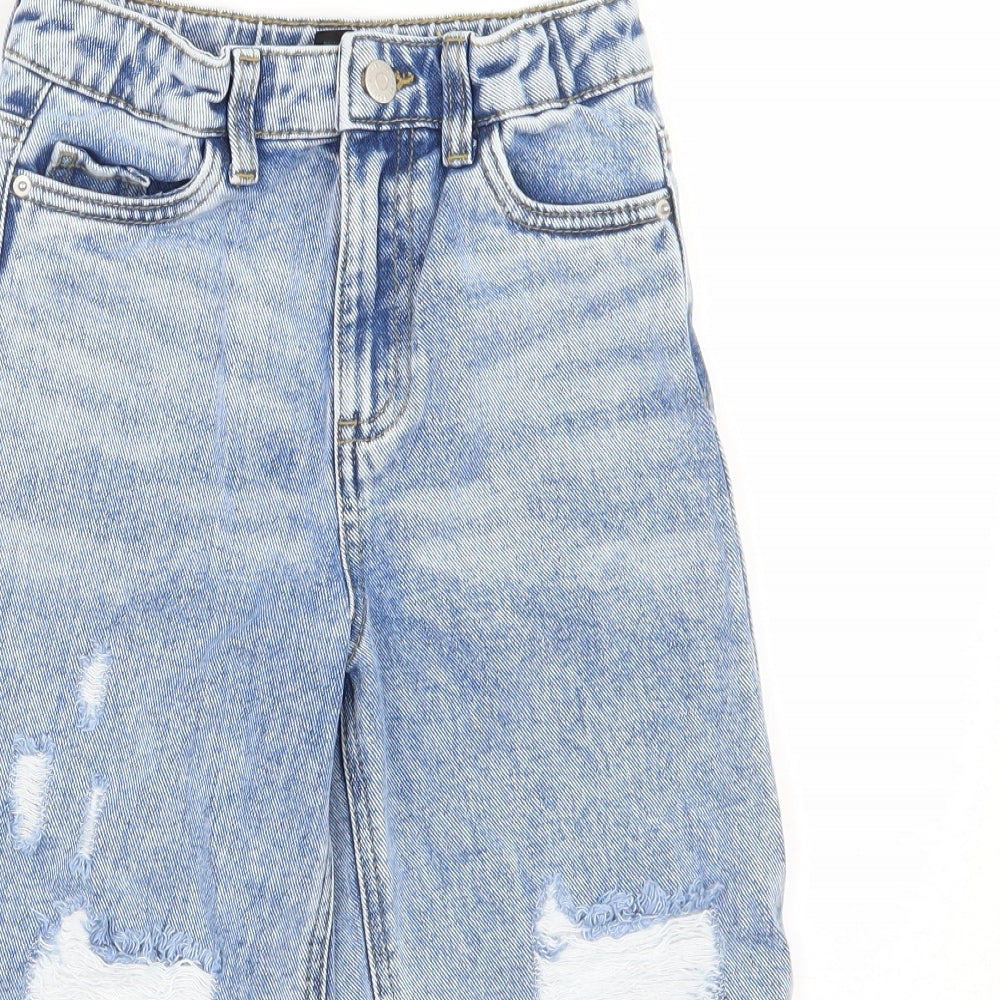 George  Girls Blue  100% Cotton Straight Jeans Size 7-8 Years  Regular Zip