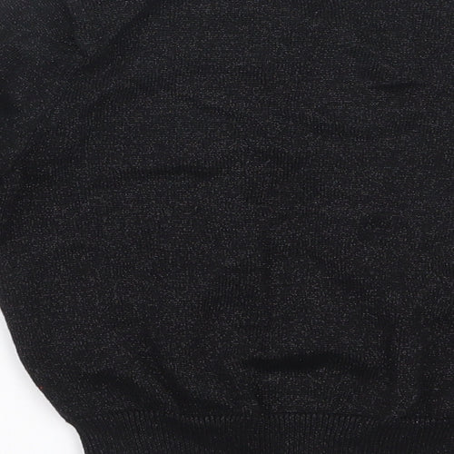 George Girls Black Round Neck  Cotton Cardigan Jumper Size 5-6 Years  Button