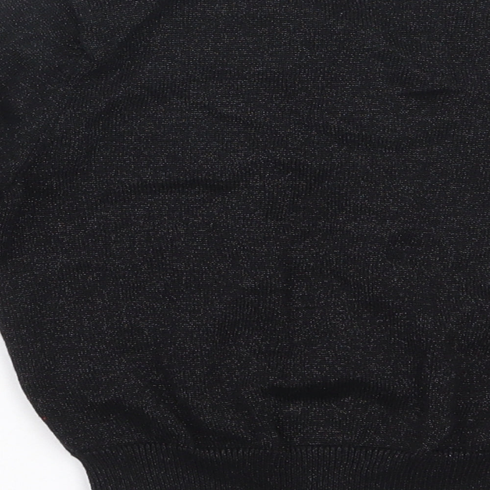 George Girls Black Round Neck  Cotton Cardigan Jumper Size 5-6 Years  Button