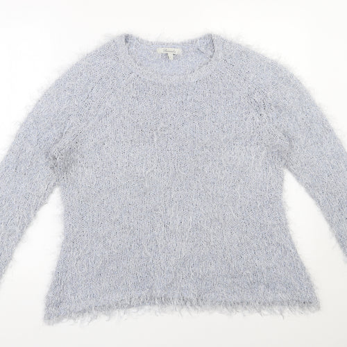 Peacocks  Womens Blue Round Neck  Polyester Pullover Jumper Size L