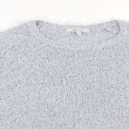 Peacocks  Womens Blue Round Neck  Polyester Pullover Jumper Size L