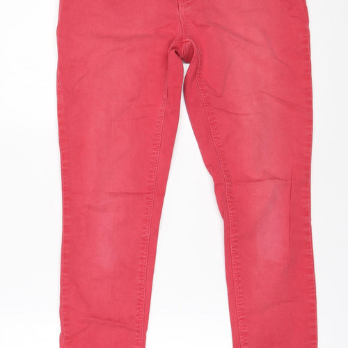 Dorothy Perkins Womens Pink  Cotton Skinny Jeans Size 8 L29 in Regular Tie