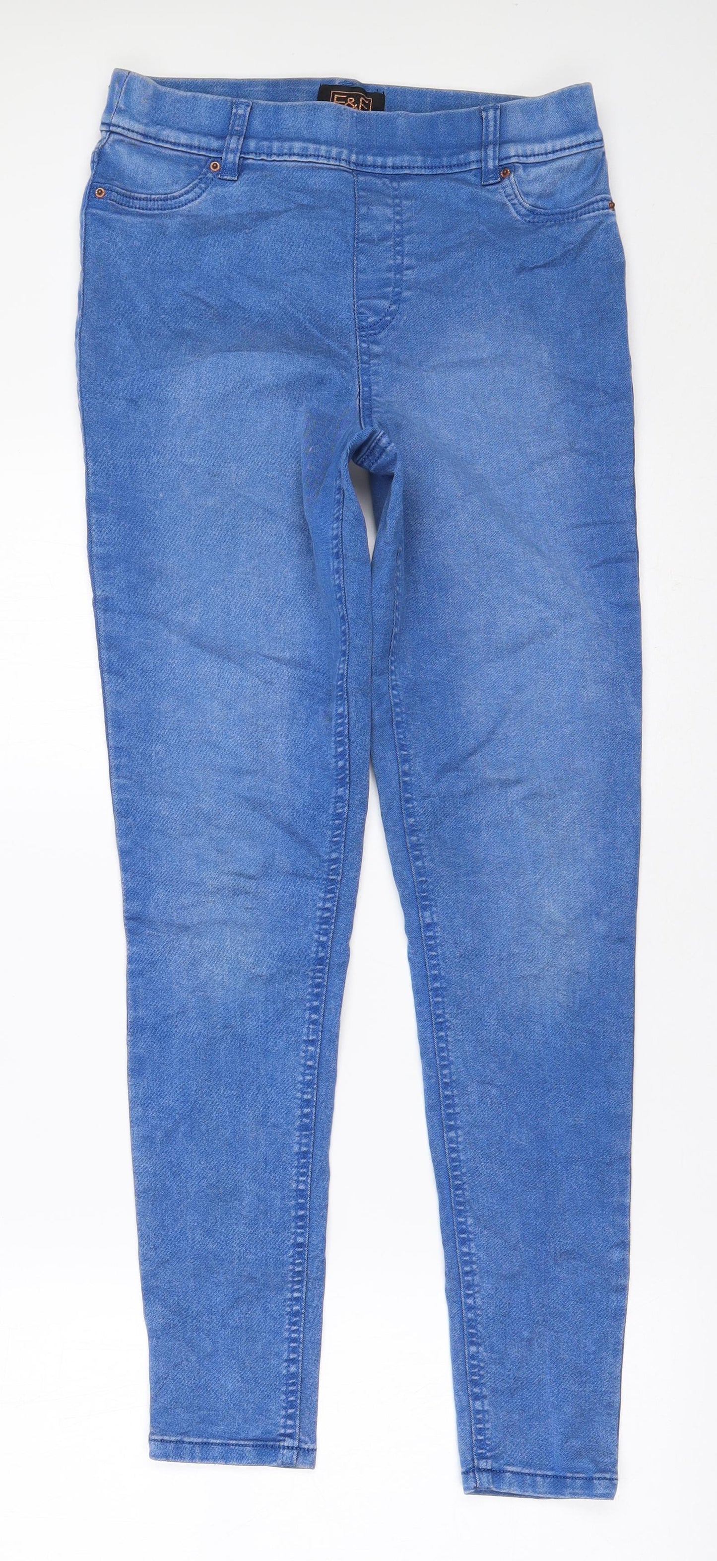 F&F Womens Blue  Cotton Jegging Jeans Size 10 L28 in Regular