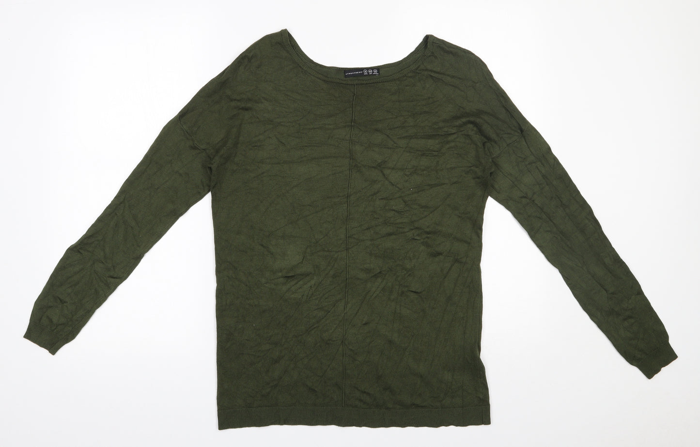 Atmosphere Womens Green Boat Neck  Viscose Pullover Jumper Size 12