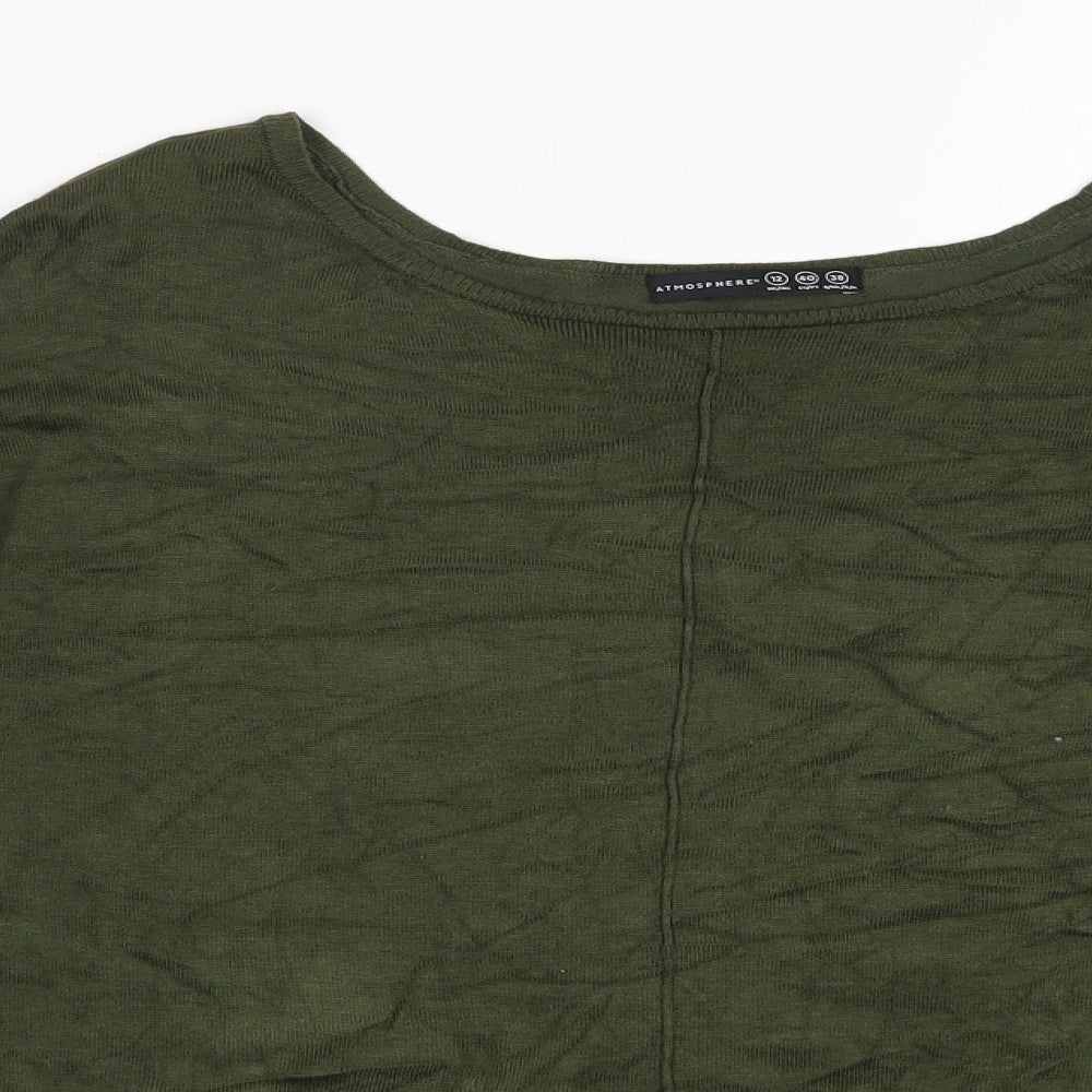 Atmosphere Womens Green Boat Neck  Viscose Pullover Jumper Size 12