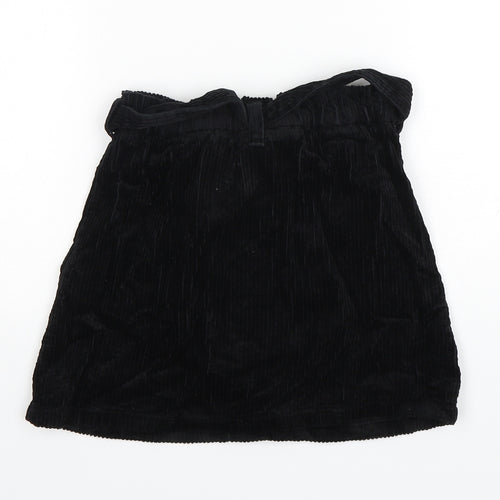 NEXT Girls Black  Cotton A-Line Skirt Size 9 Years  Regular Button