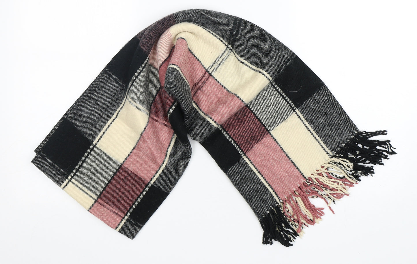 Preworn  Womens Multicoloured Check Acrylic  Shawl/Wrap
