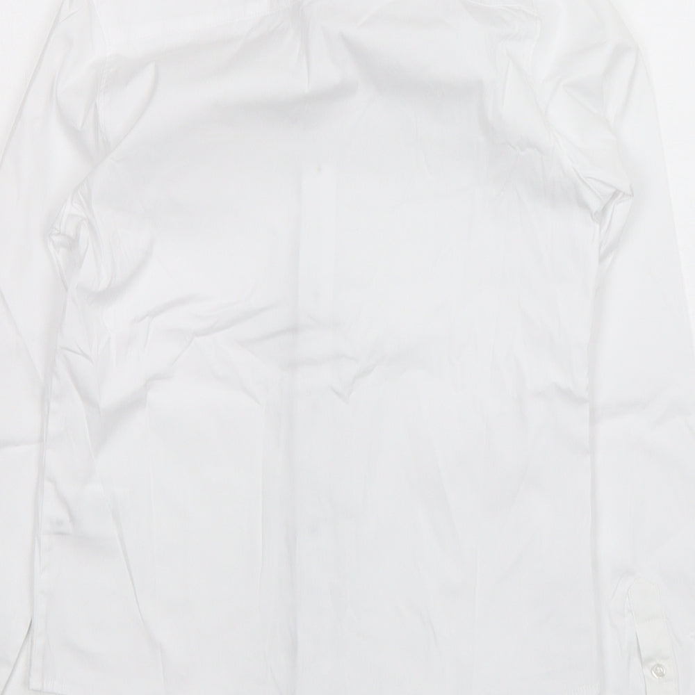 HUGO BOSS Boys White  Cotton Basic Button-Up Size 10 Years Collared Button