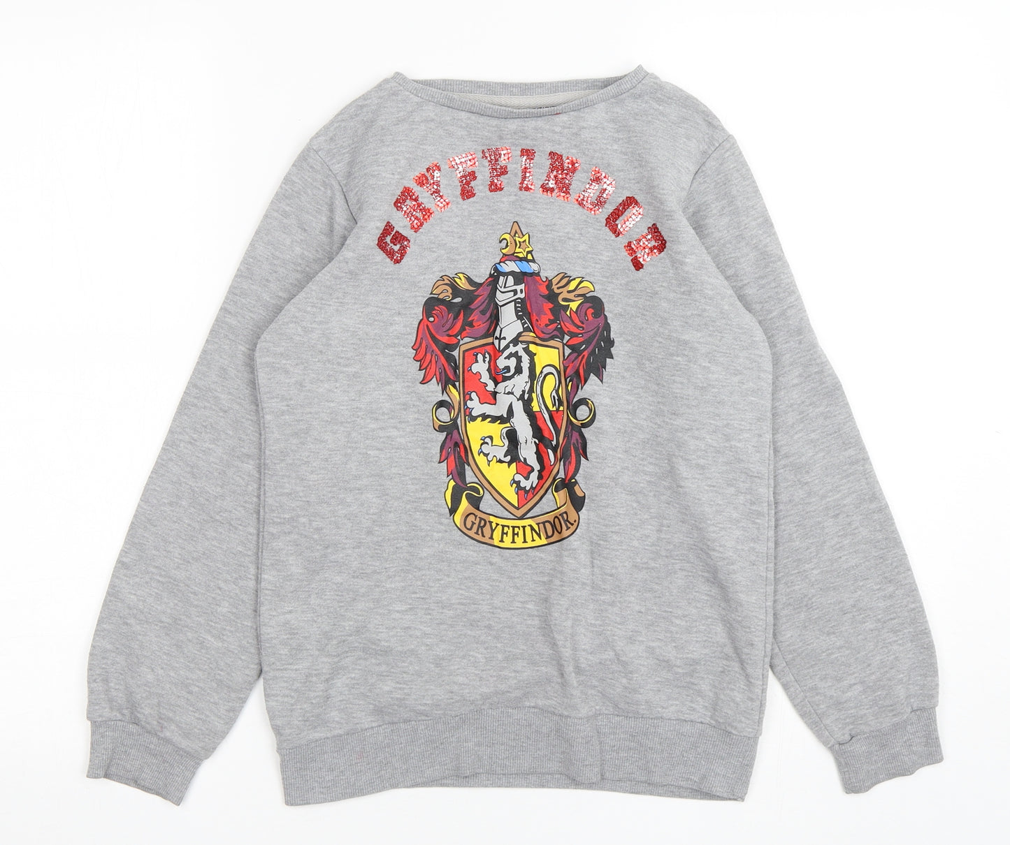 Harry Potter  Girls Grey  Polyester Pullover Sweatshirt Size 11-12 Years  Pullover - Gryffindor