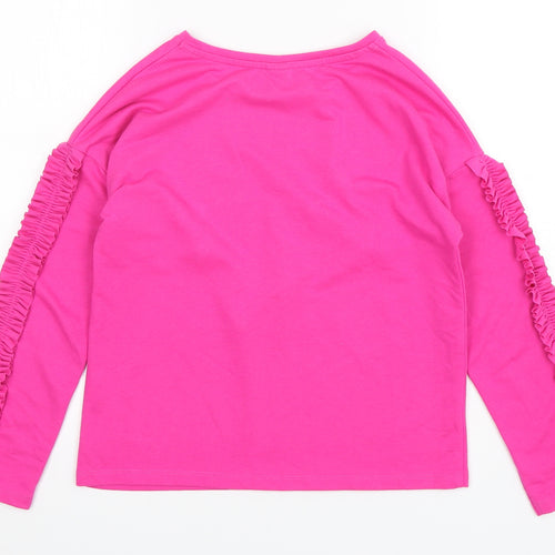 TU Womens Pink  Polyester Basic T-Shirt Size 10 Round Neck
