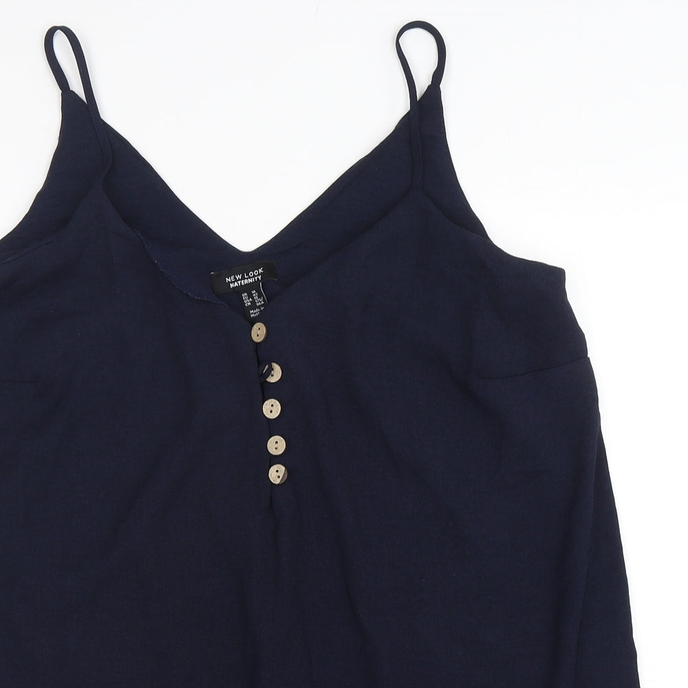 New Look Womens Blue  Polyester Camisole Tank Size 14 V-Neck