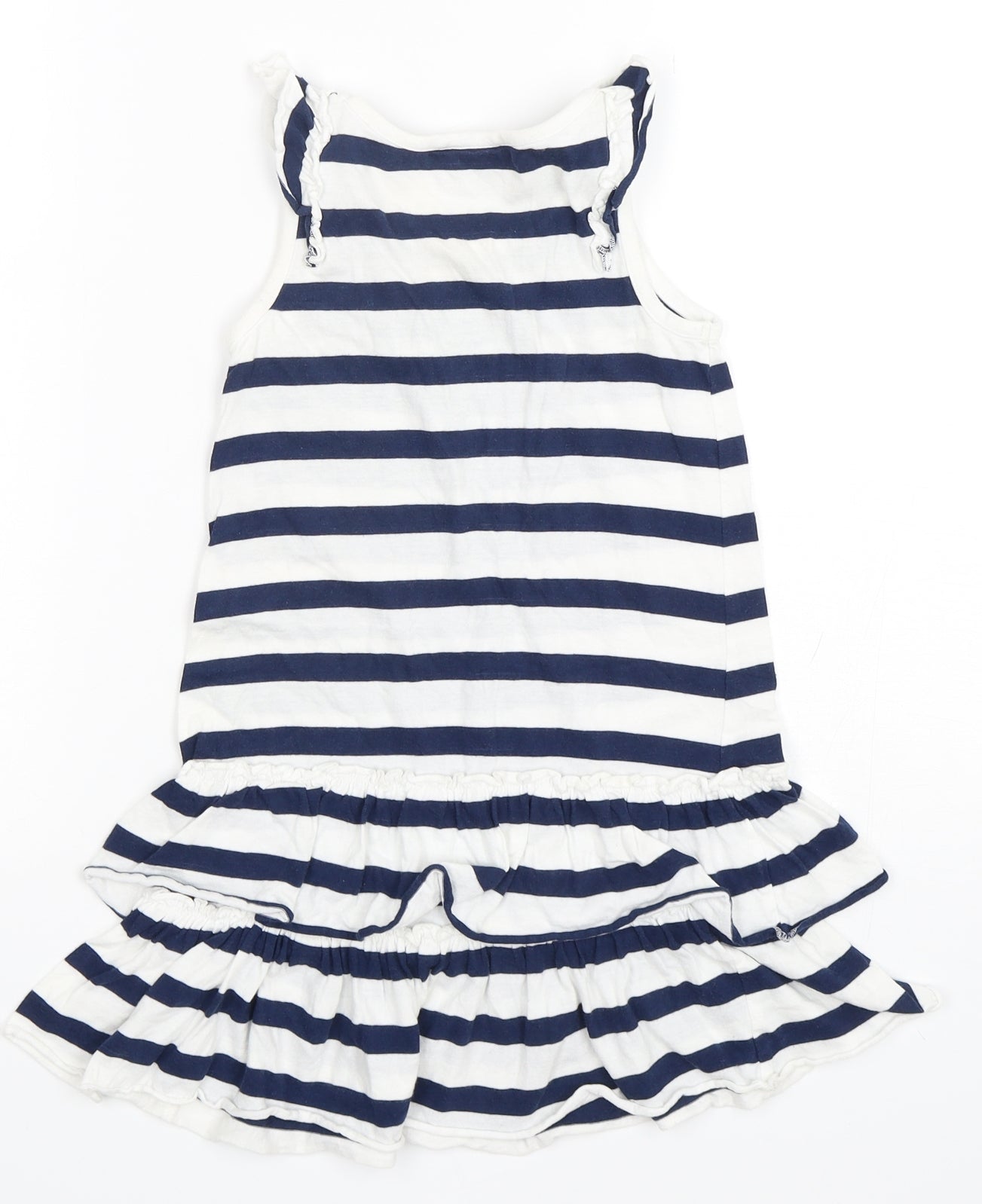 NEXT Girls Multicoloured Striped Cotton Tank Dress  Size 3-4 Years  Round Neck Pullover