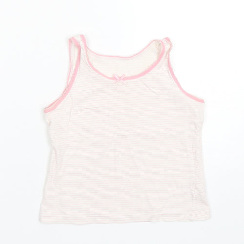 George Girls Multicoloured Striped Cotton Basic Tank Size 7-8 Years Round Neck Pullover
