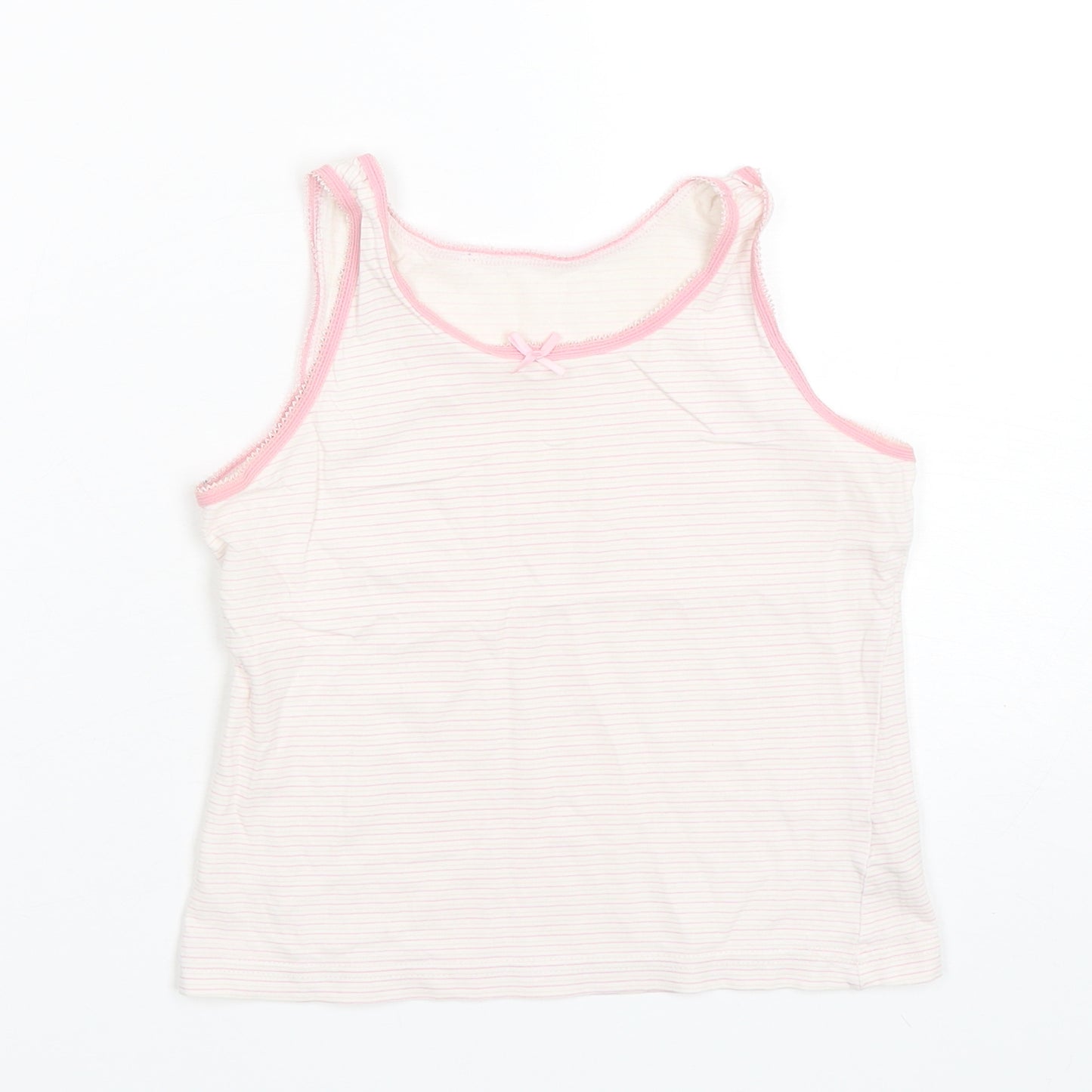 George Girls Multicoloured Striped Cotton Basic Tank Size 7-8 Years Round Neck Pullover