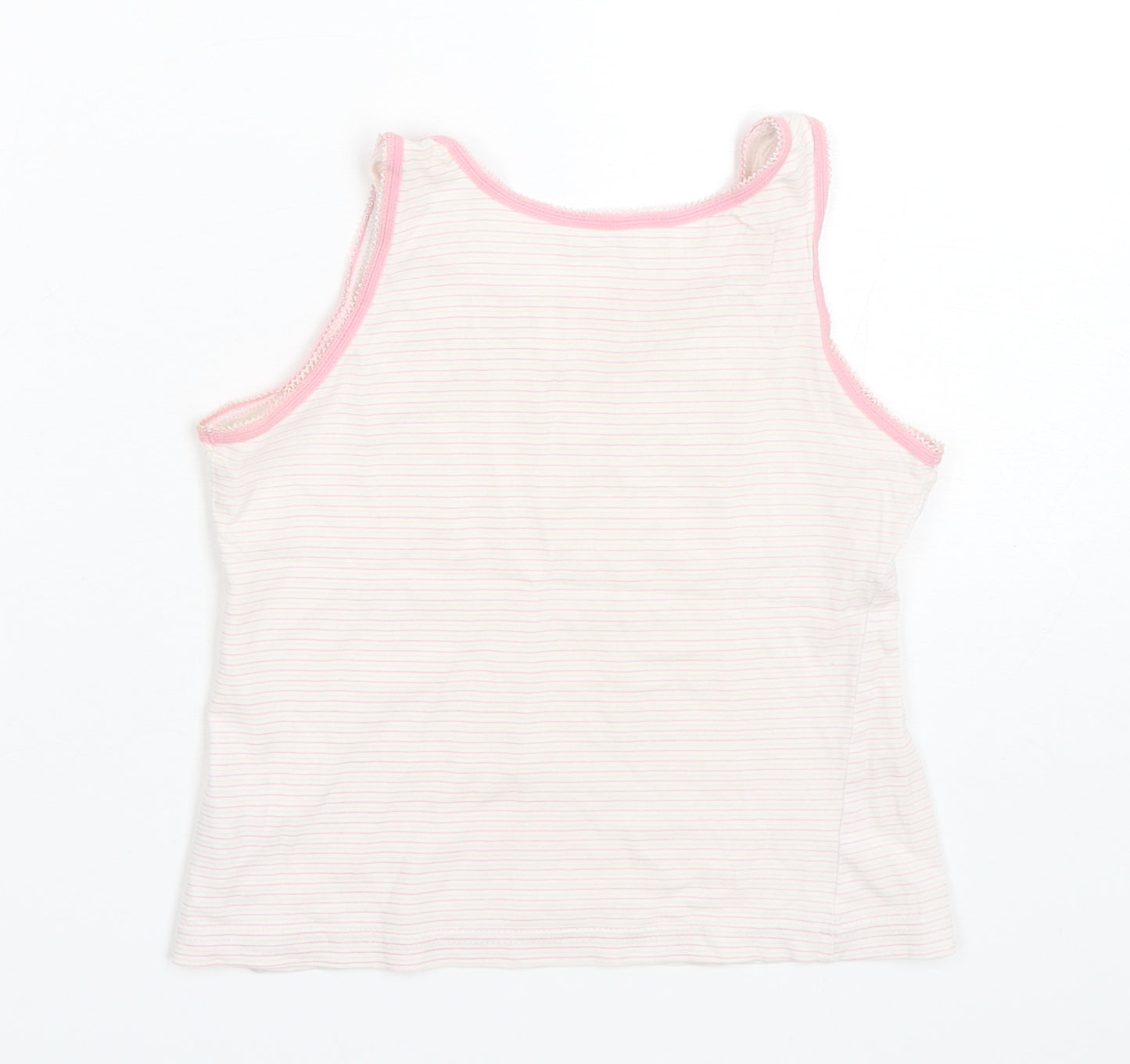 George Girls Multicoloured Striped Cotton Basic Tank Size 7-8 Years Round Neck Pullover