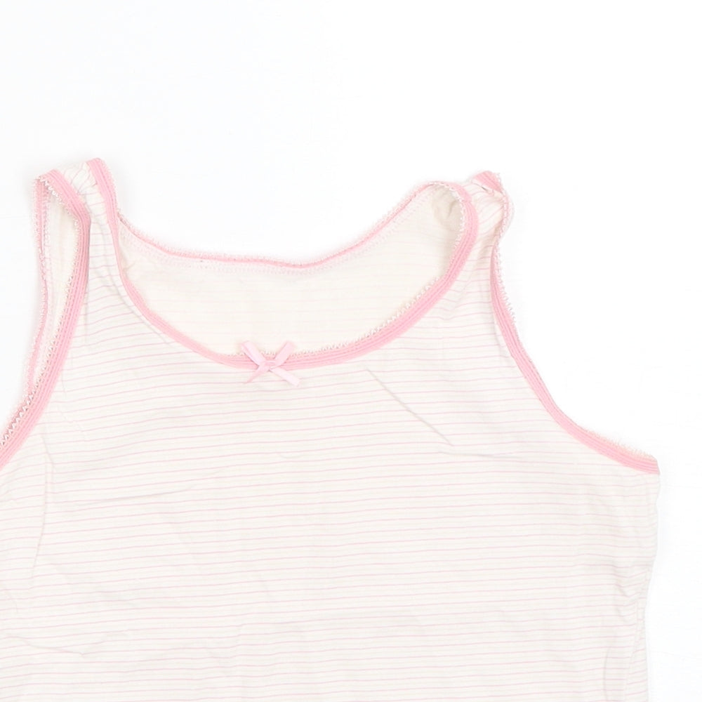 George Girls Multicoloured Striped Cotton Basic Tank Size 7-8 Years Round Neck Pullover