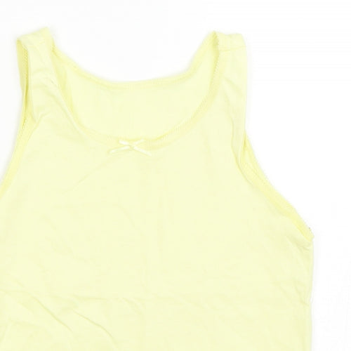 George Girls Yellow  Cotton Basic Tank Size 8-9 Years Round Neck Pullover