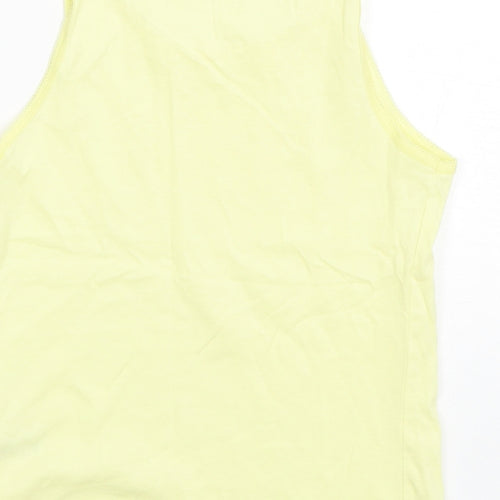 George Girls Yellow  Cotton Basic Tank Size 8-9 Years Round Neck Pullover