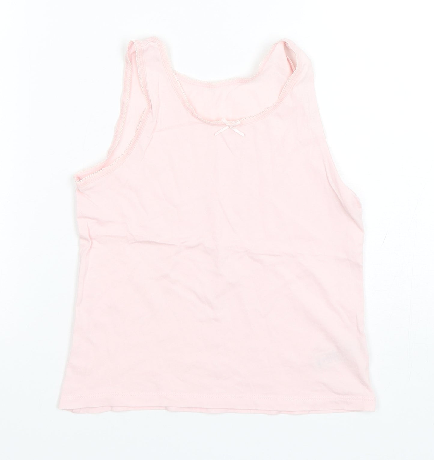 George Girls Pink  Cotton Basic Tank Size 8-9 Years Round Neck Pullover