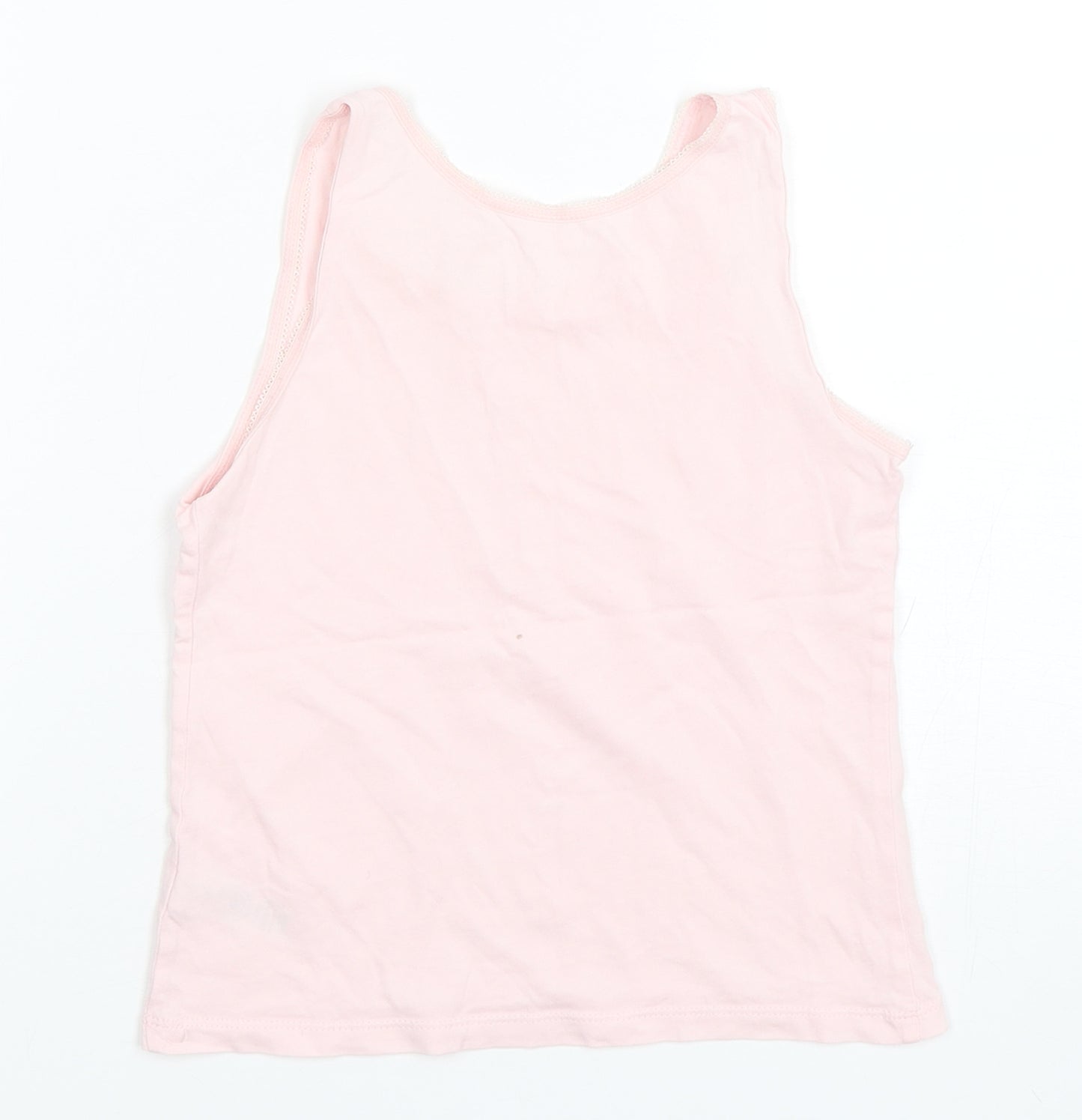 George Girls Pink  Cotton Basic Tank Size 8-9 Years Round Neck Pullover