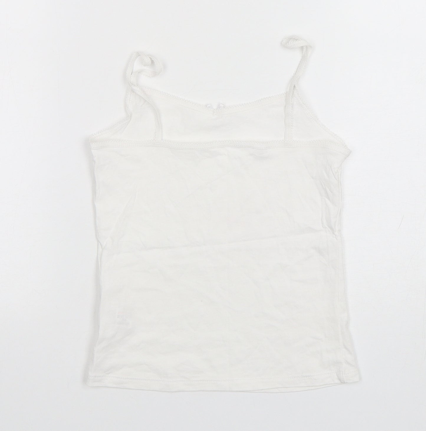 George Girls White  Cotton Camisole Tank Size 7-8 Years Round Neck Pullover