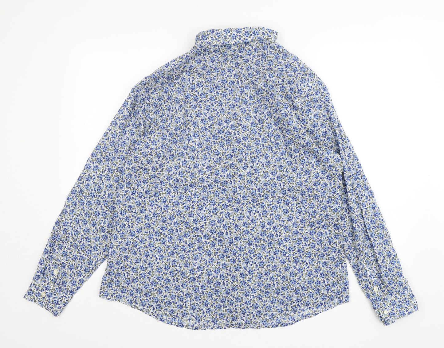 United Colors of Benetton Womens Multicoloured Floral Cotton Basic Button-Up Size XL Collared